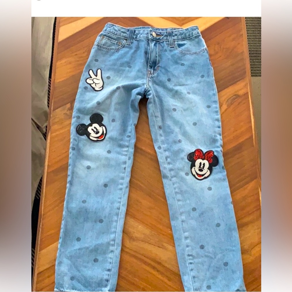 Disney Gap Minnie & Mickey Embroidered Jeans